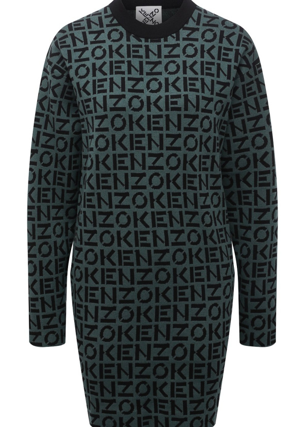 Трикотажное платье, 2RO636, син/зел