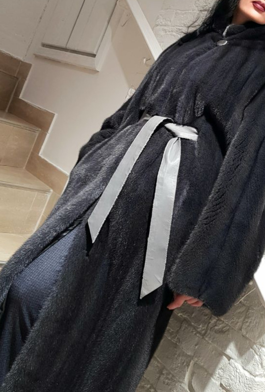 Шуба из норки, V-2/12345, grey-S