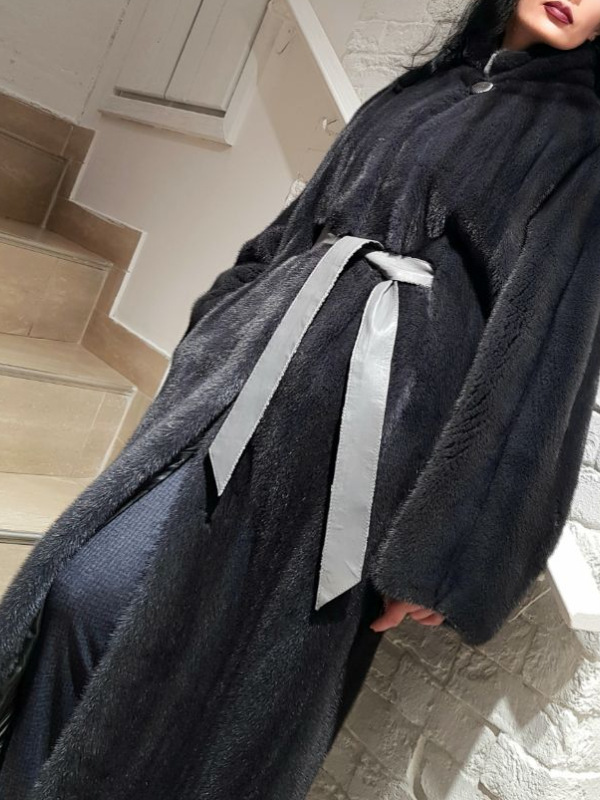 Шуба из норки, V-2/12345, grey-S