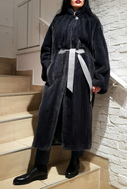Шуба из норки, V-2/12345, grey-S