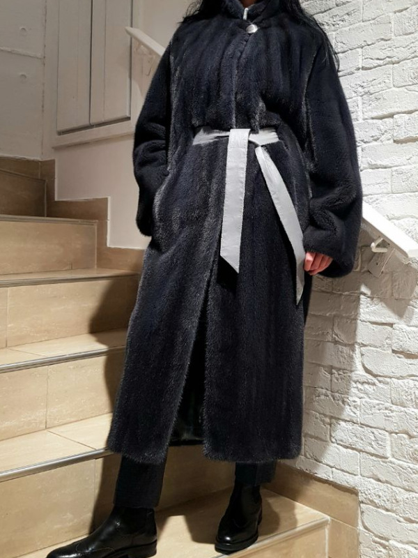 Шуба из норки, V-2/12345, grey-S