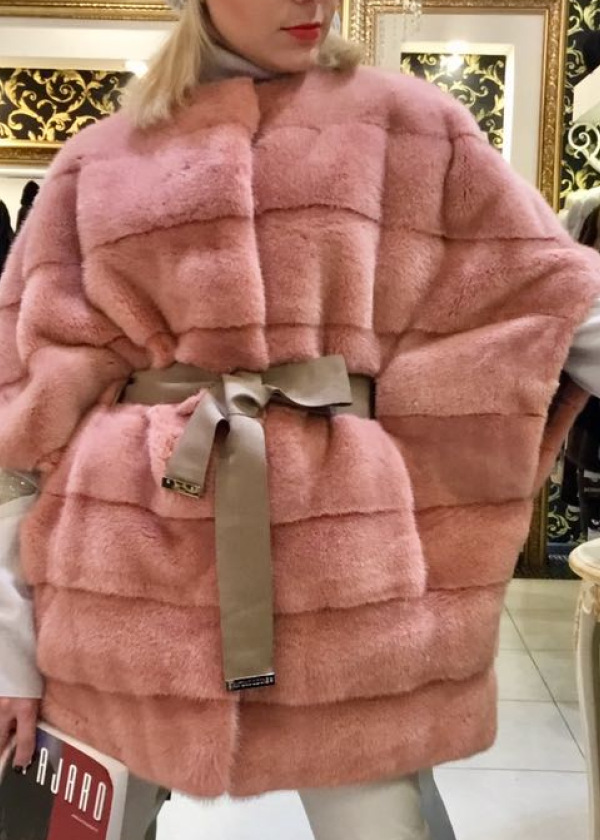 Жилет из норки, 78476, rosa/пудра