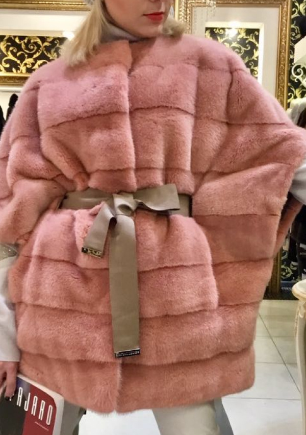 Жилет из норки, 78476, rosa/пудра