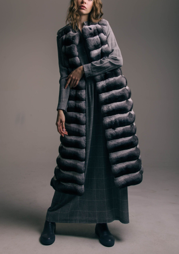 Жилет из шиншиллы, 837116, natural