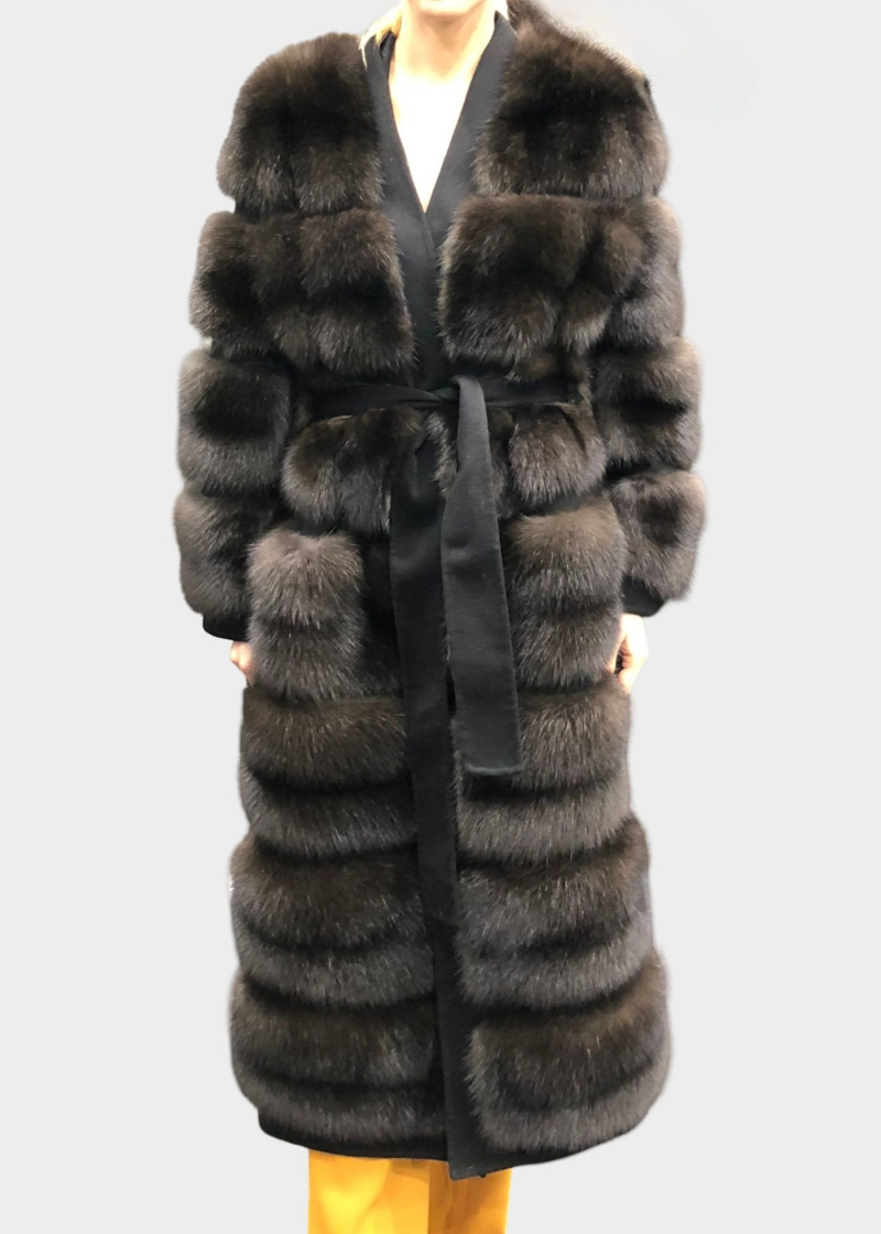 Шуба из соболя, 18FG170PIOR, черный