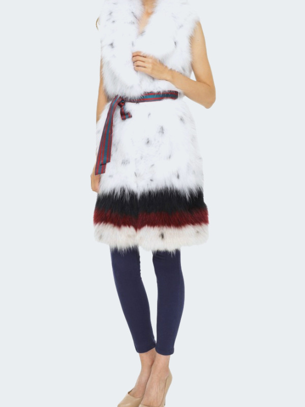 Жилет из лисы, R18/498, белый