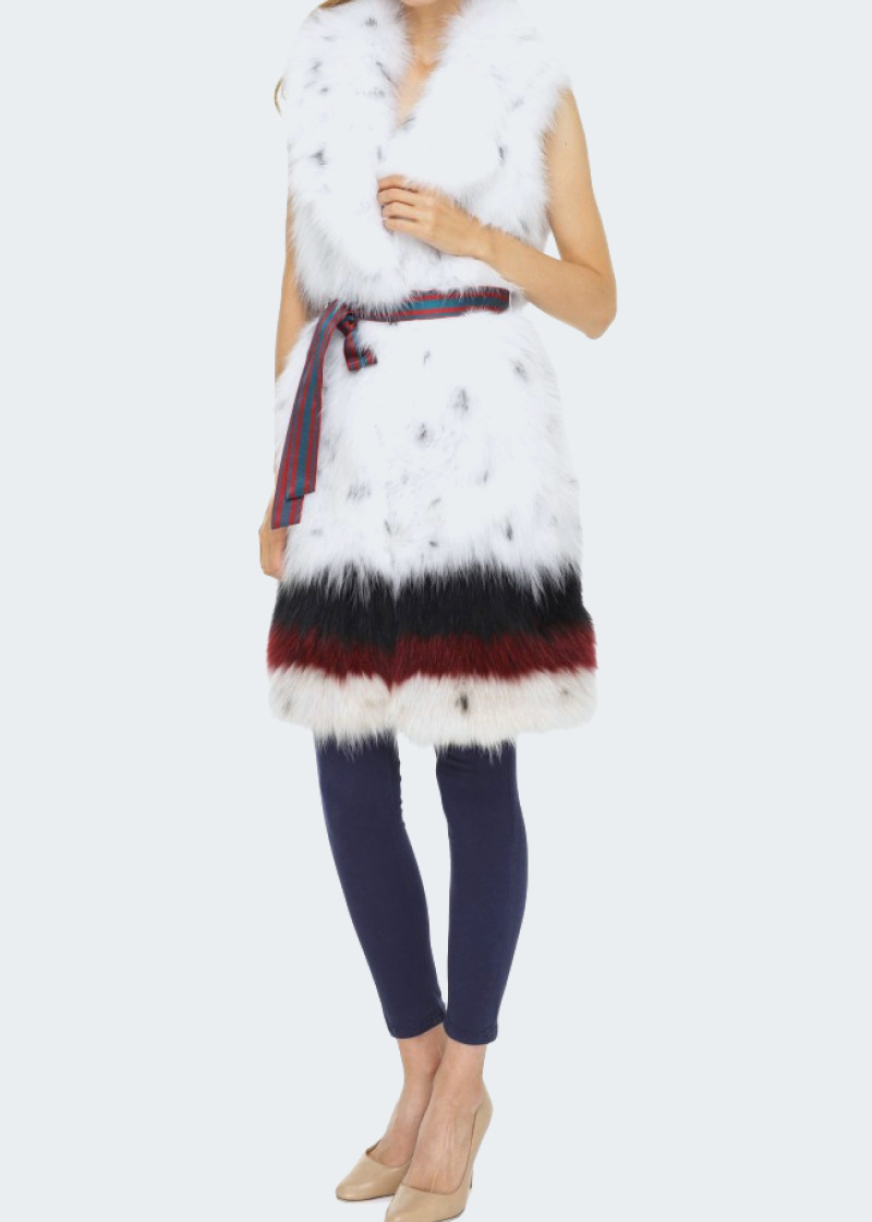Жилет из лисы, R18/498, белый
