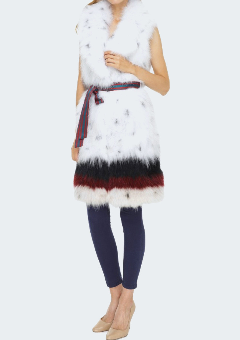 Жилет из лисы, R18/498, белый