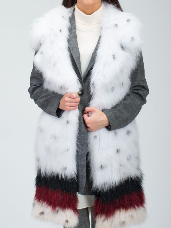 Жилет из лисы, R18/498, белый