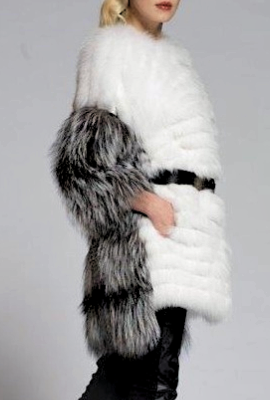 Шуба из лисы, Infy 93474, bianco naurale