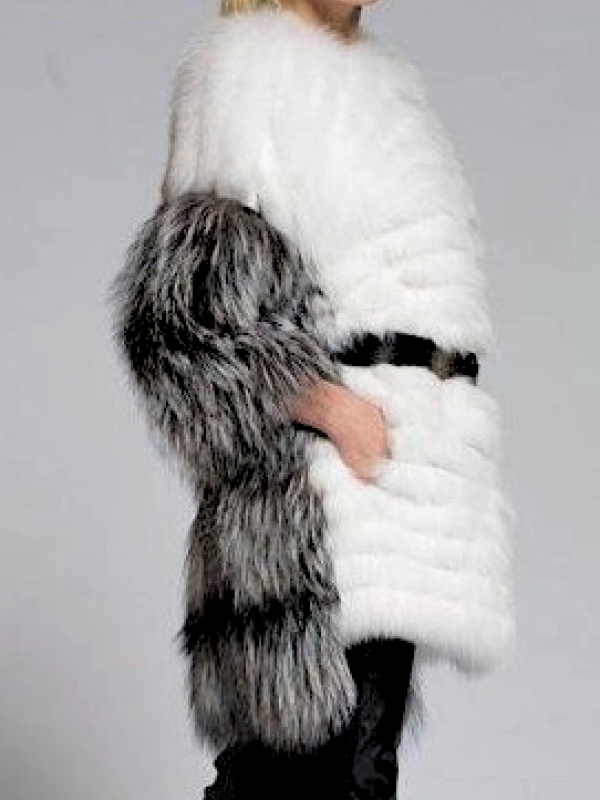 Шуба из лисы, Infy 93474, bianco naurale