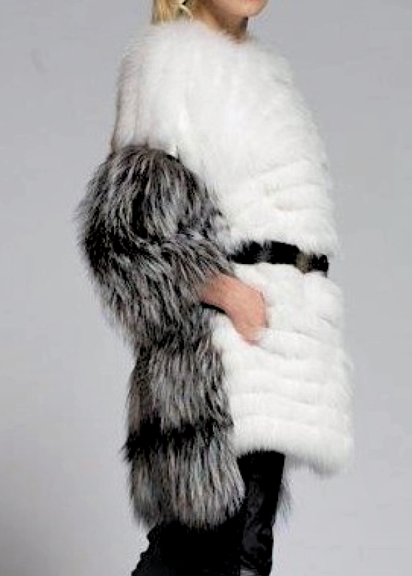Шуба из лисы, Infy 93474, bianco naurale