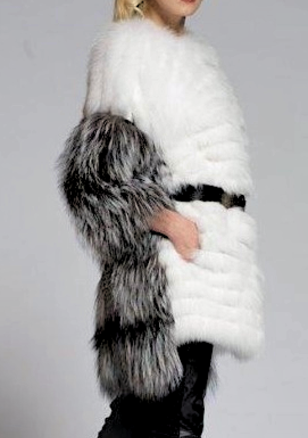 Шуба из лисы, Infy 93474, bianco naurale
