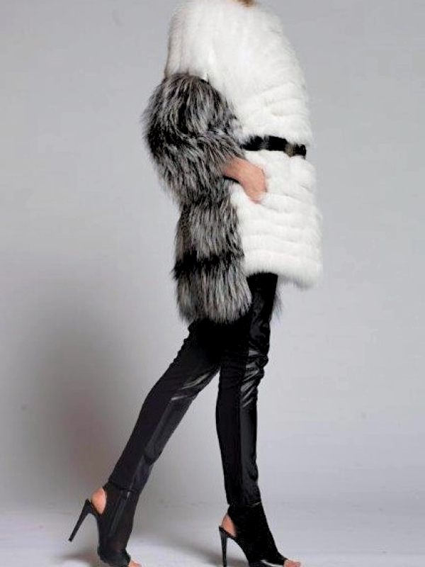 Шуба из лисы, Infy 93474, bianco naurale
