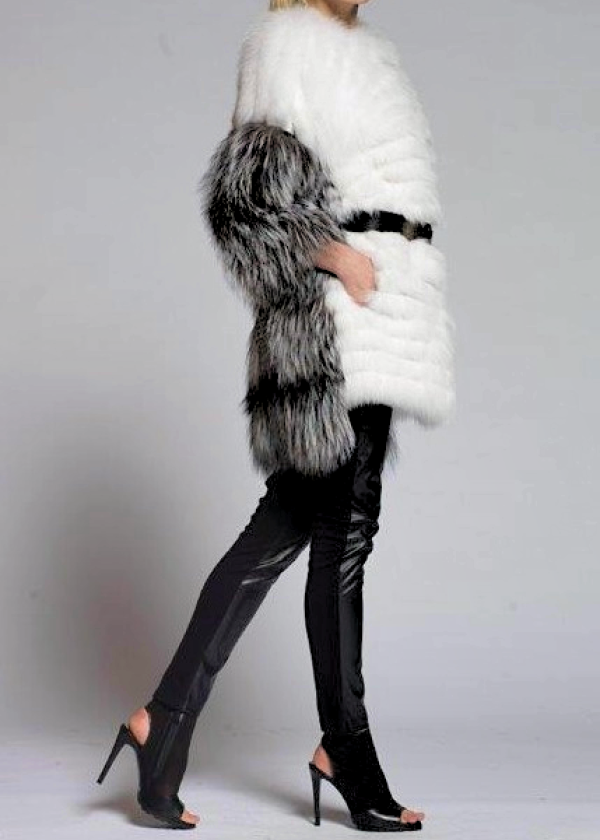 Шуба из лисы, Infy 93474, bianco naurale
