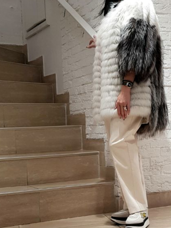 Шуба из лисы, Infy 93474, bianco naurale