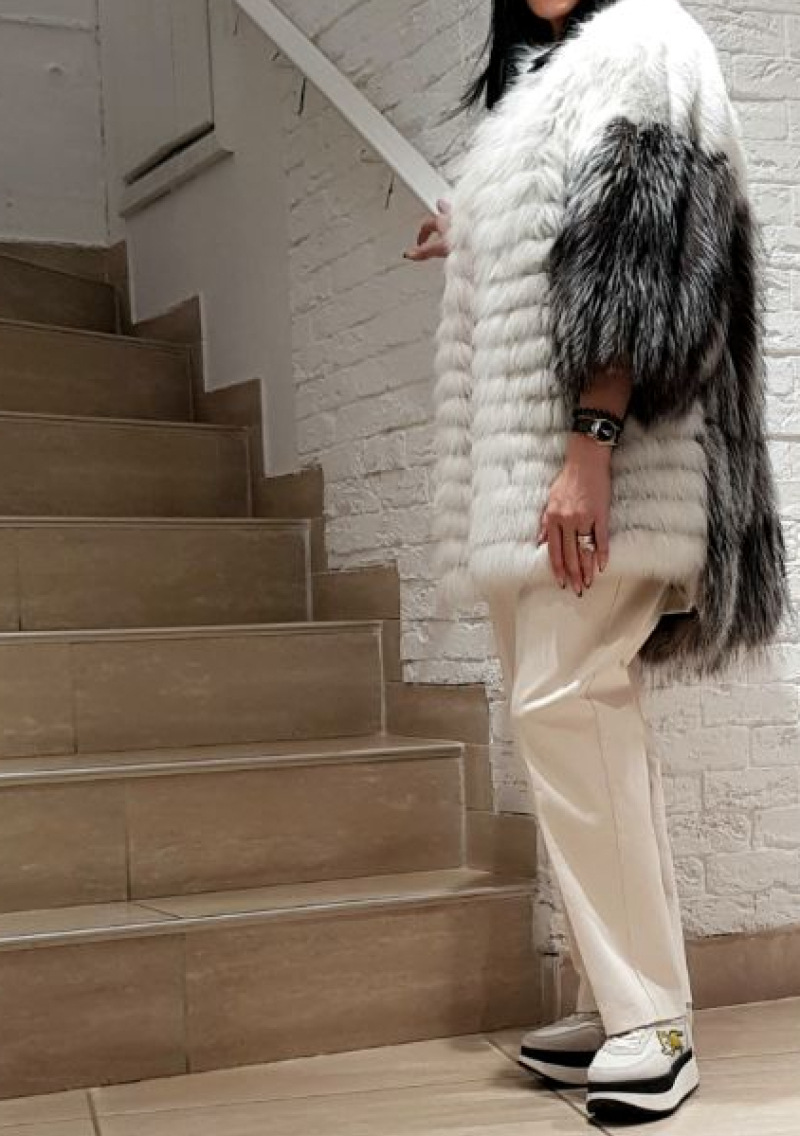 Шуба из лисы, Infy 93474, bianco naurale