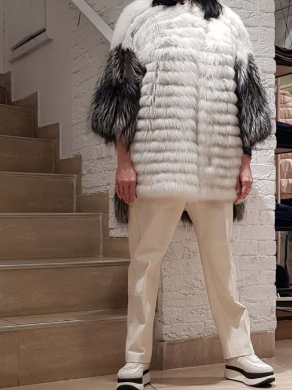 Шуба из лисы, Infy 93474, bianco naurale