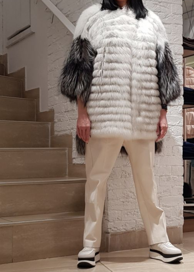 Шуба из лисы, Infy 93474, bianco naurale