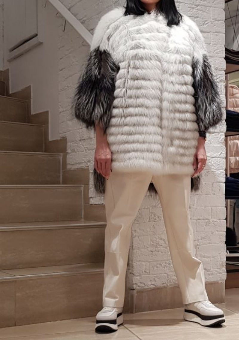 Шуба из лисы, Infy 93474, bianco naurale