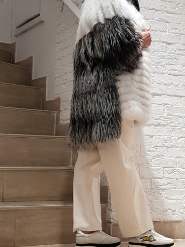 Шуба из лисы, Infy 93474, bianco naurale