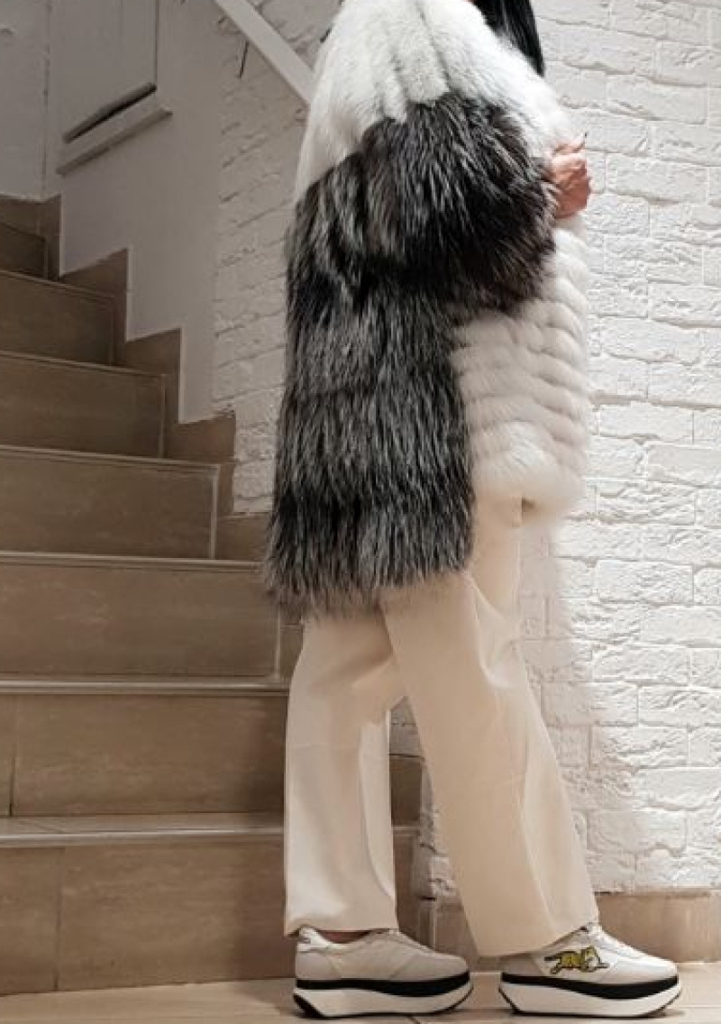 Шуба из лисы, Infy 93474, bianco naurale
