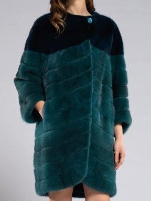 Шуба из норки, New zara 93923, seaside-turchese/изумруд