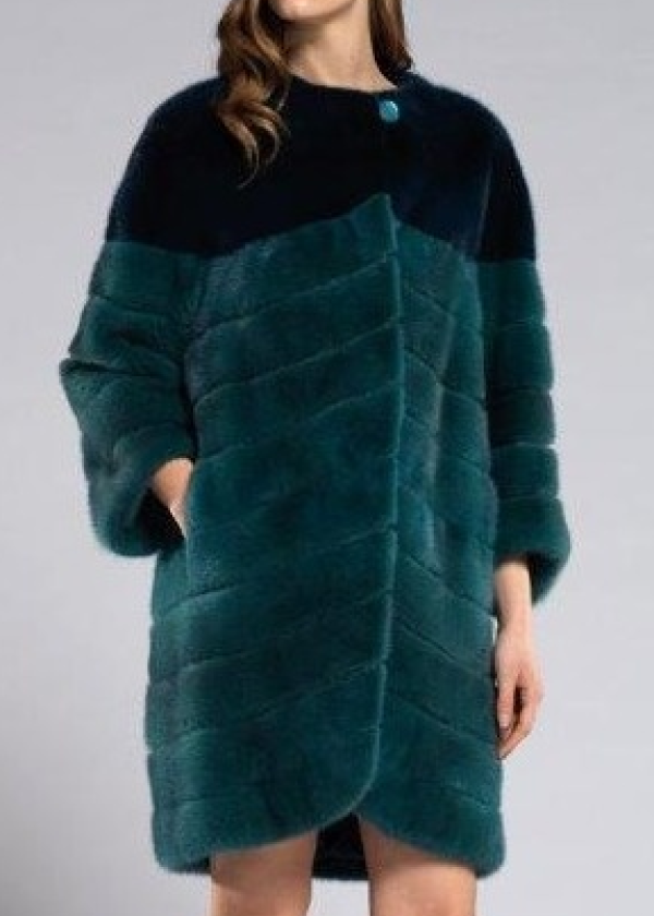 Шуба из норки, New zara 93923, seaside-turchese/изумруд