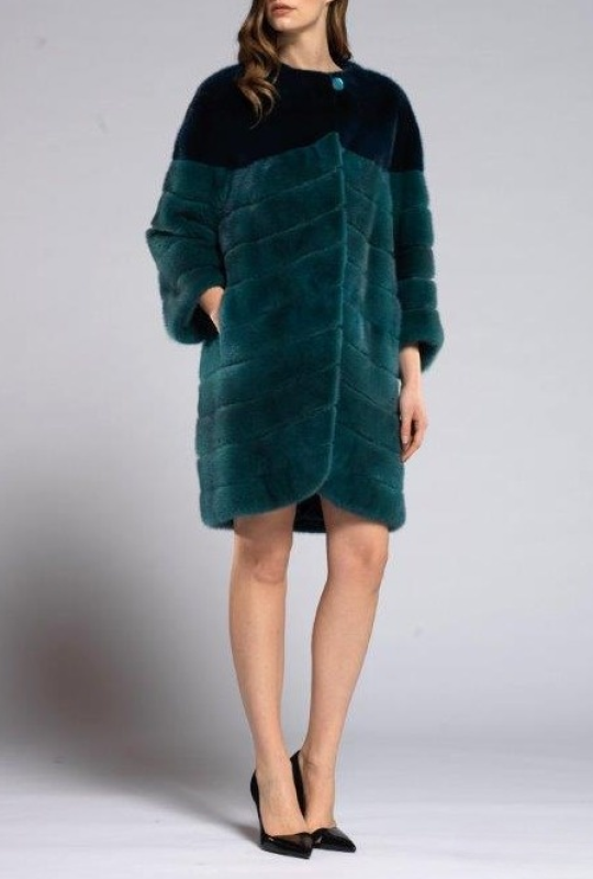 Шуба из норки, New zara 93923, seaside-turchese/изумруд