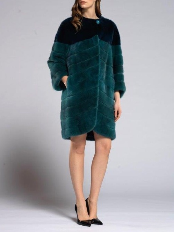 Шуба из норки, New zara 93923, seaside-turchese/изумруд