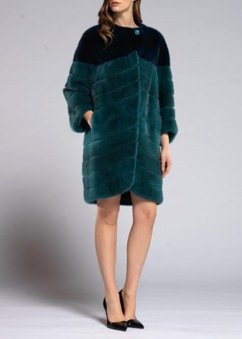 Шуба из норки, New zara 93923, seaside-turchese/изумруд