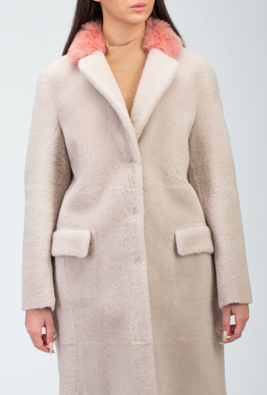 Дубленка из овчины 18042/302 светло беж.