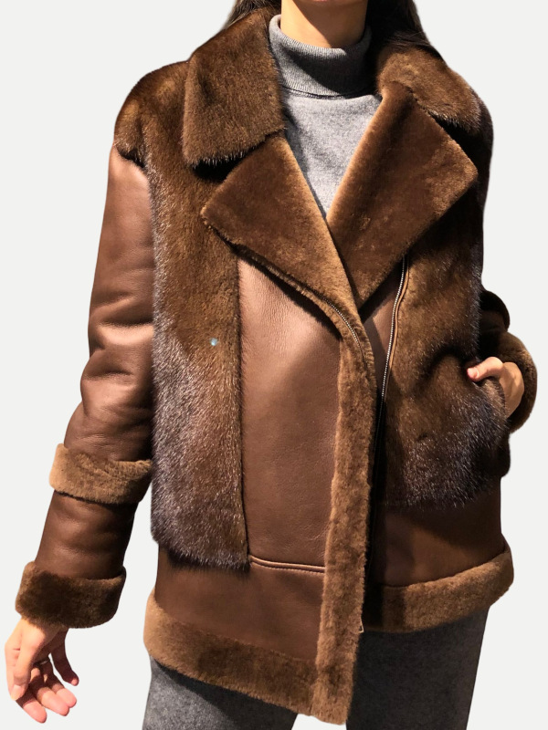 Дубленка из овчины 20025/200 brown/бронза