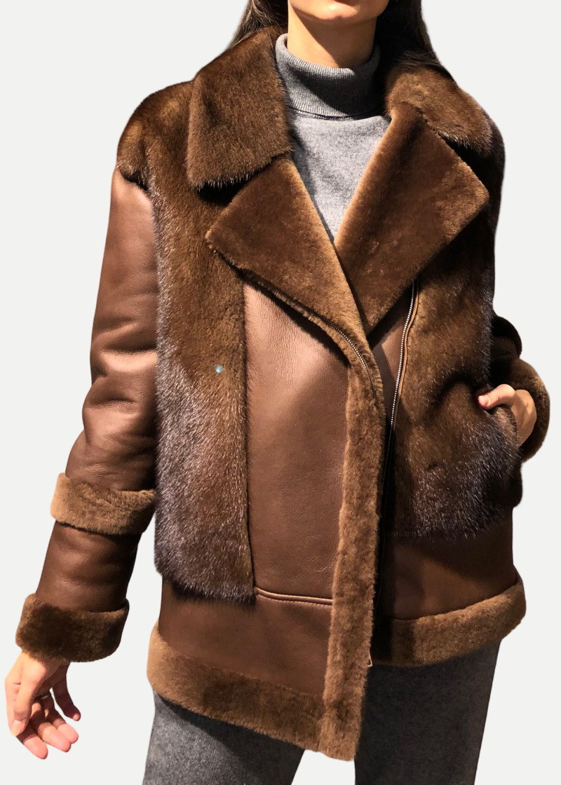 Дубленка из овчины 20025/200 brown/бронза