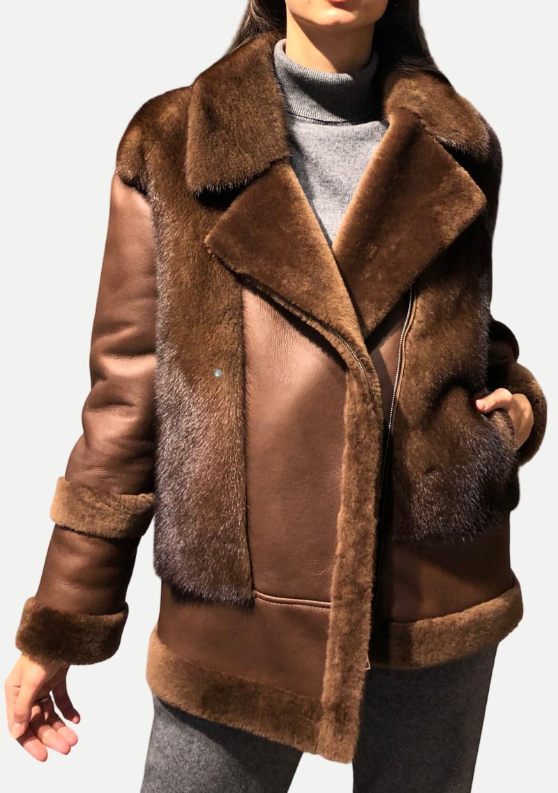 Дубленка из овчины 20025/200 brown/бронза